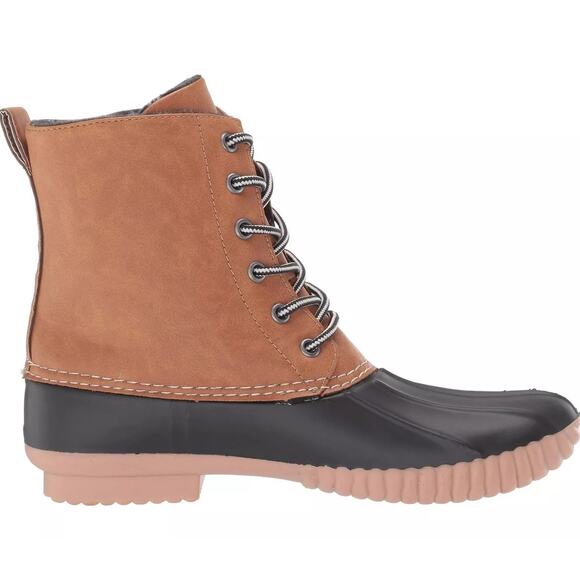 Report Women Upton Insulated Duck Boots Size US 9 Tan Brown Faux Leather - Picture 3 of 8